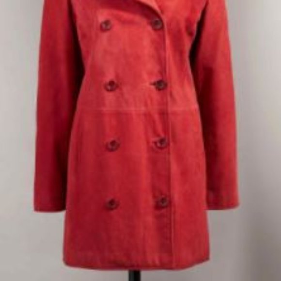 Sundance genuine leather peacoat, small, red - Picture 2 of 5